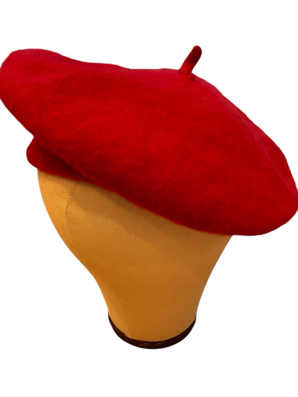 Vtg Rand Shoppe Red Beret 100% Wool OS
